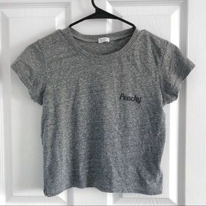Brandy Melville Baby Tee - Grey, OS